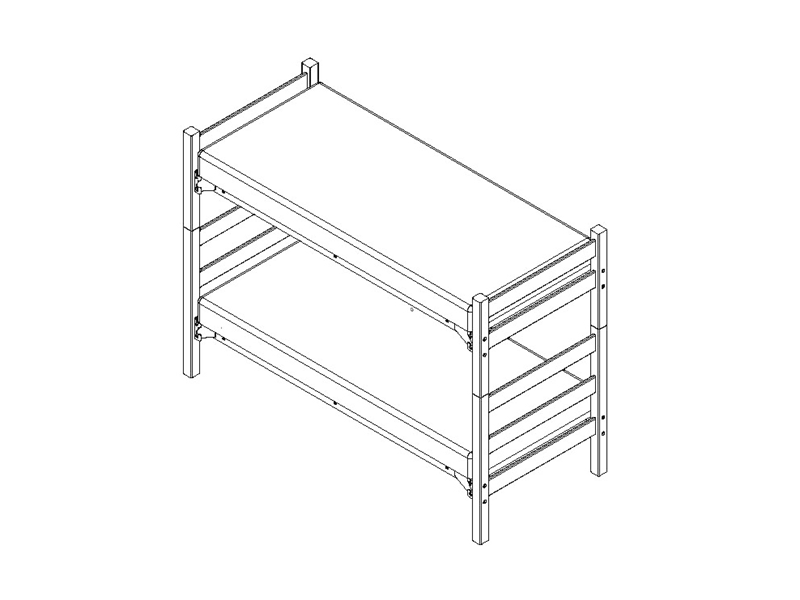 A sketch of lofted bunk beds