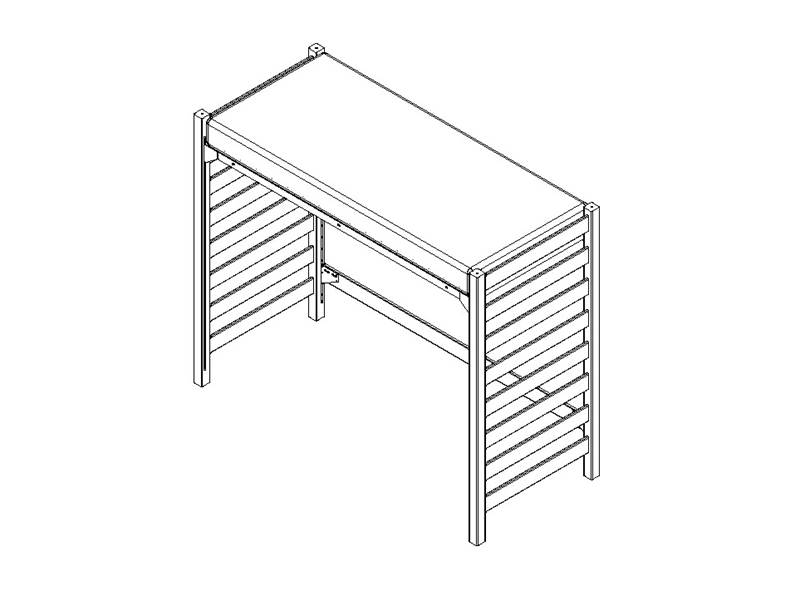Sketch of a bed loft in a high setting